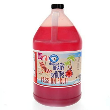 Passion Fruit To Use Shaved Ice Or Snow Cone Syrup Gallon (128 Fl. Oz)