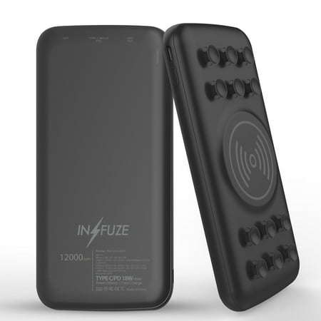 INFUZE Portable Charger for Google Pixel 7 (Qi Wireless 12000 mAh External Battery 18W Power Delivery with Suction Cups) - Black
INFUZE Portable Charger for Google Pixel 7 (Qi Wireless 12000 mAh External Battery 18W Power Delivery with Suction Cups) - Black