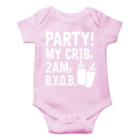 AW Fashions Party! My Crib 2 AM B.Y.O.B. Cute Novelty Funny Infant One-piece Baby Bodysuit (Pink 6 Months)
AW Fashions Party! My Crib 2 AM B.Y.O.B. Cute Novelty Funny Infant One-piece Baby Bodysuit (Pink 6 Months)
