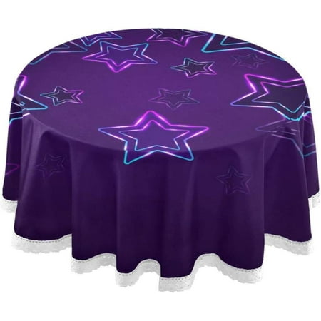 Hyjoy Purple Stars Round Tablecloth Washable Oil Proof Table Cover for Kitchen Holiday Party Wedding Picnic Decoration
Hyjoy Purple Stars Round Tablecloth Washable Oil Proof Table Cover for Kitchen Holiday Party Wedding Picnic Decoration