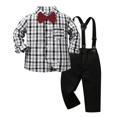 EHTMSAK Toddler Baby Children Boy Bow Tie Shirts and Suspender Pants Set Long Sleeve Outfits Clothing Set Light Gray 80
EHTMSAK Toddler Baby Children Boy Bow Tie Shirts and Suspender Pants Set Long Sleeve Outfits Clothing Set Light Gray 80