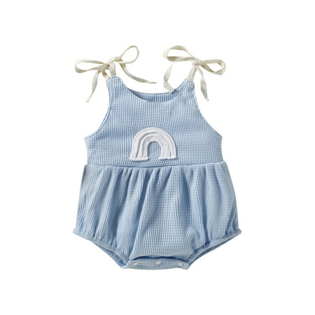 IZhansean Newborn Baby Girl Knit Ribbed Romper Sleeveless Spaghetti Strap Rainbow Summer One Piece Bodysuit Blue 0-3 Months
IZhansean Newborn Baby Girl Knit Ribbed Romper Sleeveless Spaghetti Strap Rainbow Summer One Piece Bodysuit Blue 0-3 Months