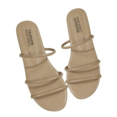 Summer Savings Clearance! PEZHADA Womens Sandals Slippers for Women Casual And Comfortable Wear Bright One-word Thin Belt Flat Slippers Khaki
Summer Savings Clearance! PEZHADA Womens Sandals Slippers for Women Casual And Comfortable Wear Bright One-word Thin Belt Flat Slippers Khaki