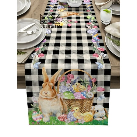 Easter Decor 2023 Easter Rabbit Black White Check Table Runner Wedding Decoration Kitchen Dining Table Mat Napkin Tablecloth
Easter Decor 2023 Easter Rabbit Black White Check Table Runner Wedding Decoration Kitchen Dining Table Mat Napkin Tablecloth