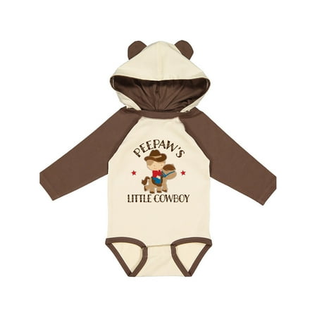 Inktastic Peepaw Little Cowboy Grandson Gift Baby Boy Long Sleeve Bodysuit