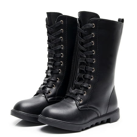 rismart Girl s Riding Boots Equestrian Mid-Calf Lace Up Size Zipper Low Heel Combat Shoes Black 3.5
rismart Girl s Riding Boots Equestrian Mid-Calf Lace Up Size Zipper Low Heel Combat Shoes Black 3.5