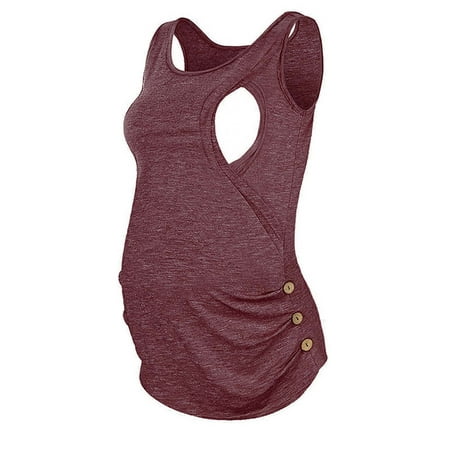 

Taqqpue Womens Maternity Nursing Tank Tops for Breastfeeding Sleeveless Maternity Breastfeeding Tee Shirts Double Layer Pregnancy Blouses Top Postpartum Maternity Shirts Summer Maternity Clothes
