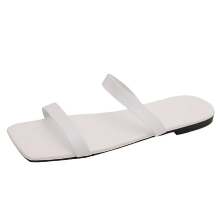 Cathalem Women Summer Breathable Fashion Colorful Portable Flat Casual Open Toe Square Head Beach Cool Outing Slippers White 38
Cathalem Women Summer Breathable Fashion Colorful Portable Flat Casual Open Toe Square Head Beach Cool Outing Slippers White 38