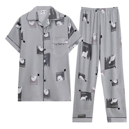 PIKADINGNIS Cotton Mens Pajamas Set Summer Autumn Elastic Waist Men Sleepwear Short Sleeve Nightwear Print Long Pant Home Mens Pyjamas
PIKADINGNIS Cotton Mens Pajamas Set Summer Autumn Elastic Waist Men Sleepwear Short Sleeve Nightwear Print Long Pant Home Mens Pyjamas