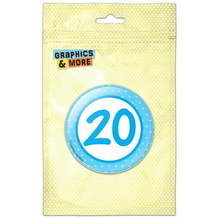Birthday Blue Dots 20 Refrigerator Button Magnet