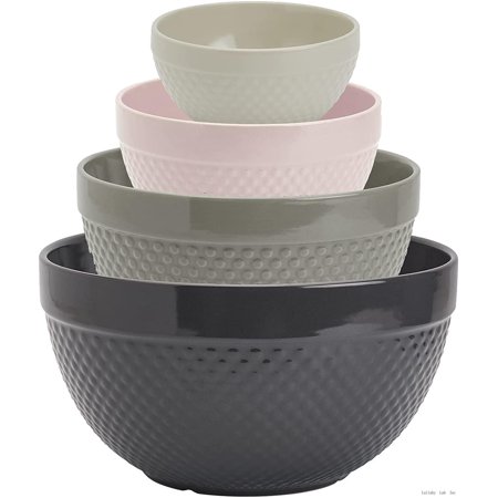 s gallery hobnail style 4 piece timeless grey stoneware nesting mixing bowl set for baking and cooking
s gallery hobnail style 4 piece timeless grey stoneware nesting mixing bowl set for baking and cooking