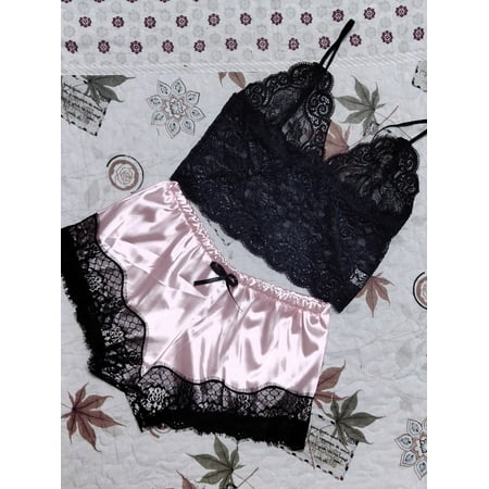 Women s Lace Cami Top with Shorts with Panties 2 Piece Set Sexy Lingerie Pajama Set
Women s Lace Cami Top with Shorts with Panties 2 Piece Set Sexy Lingerie Pajama Set