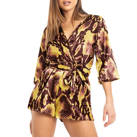 Jumpsuits For Women Summer Print Deep V-Neck Half Sleeves B Age Short Overalls Yellow XL
Jumpsuits For Women Summer Print Deep V-Neck Half Sleeves B Age Short Overalls Yellow XL