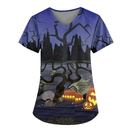 RPVATI Work Scrubs for Women Halloween Castle Printed Shirt Maternity Patterned with Pockets Nursing Uniforms Holiday Plus Size V Neck Clothes Clearance Short Sleeve Fall Scrub Tops Multicolor M
RPVATI Work Scrubs for Women Halloween Castle Printed Shirt Maternity Patterned with Pockets Nursing Uniforms Holiday Plus Size V Neck Clothes Clearance Short Sleeve Fall Scrub Tops Multicolor M