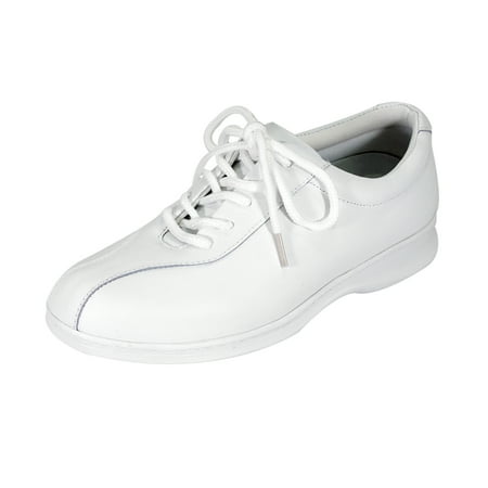 24 HOUR COMFORT Alana Wide Width Classic Oxford Lace-up Shoes WHITE 8.5
