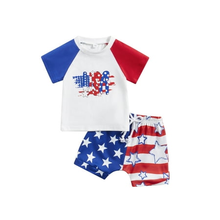 4th of July Toddler Baby Boy Clothes Letters Short Sleeve T-Shirt Stars Stripes Shorts Set Independence Day Outfits
4th of July Toddler Baby Boy Clothes Letters Short Sleeve T-Shirt Stars Stripes Shorts Set Independence Day Outfits