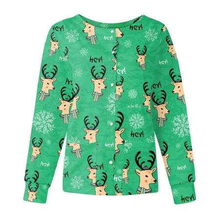 jsaierl Scrub Jackets for Women Christmas Cardigan Button Down Gnomes Graphic Long Sleeve Shirts Tops Nurse Work Uniform with Pockets
jsaierl Scrub Jackets for Women Christmas Cardigan Button Down Gnomes Graphic Long Sleeve Shirts Tops Nurse Work Uniform with Pockets