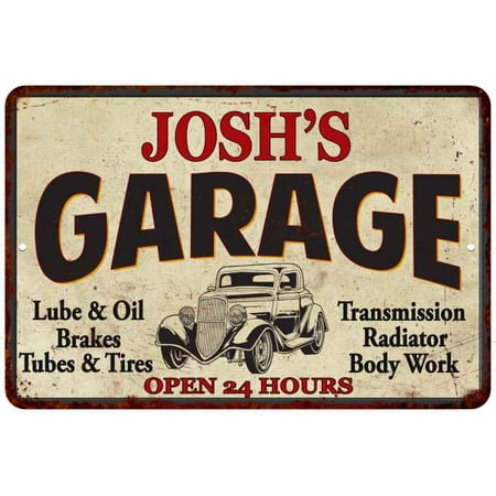 JOSH'S Garage Personalized Man Cave Metal Sign Decor 8x12 208120014440