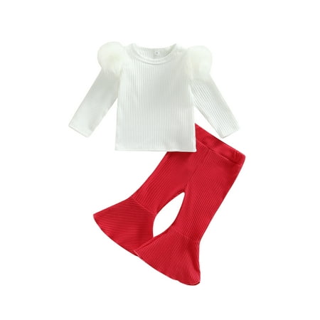 Arvbitana Toddler Girl Outifts Long Sleeve Pullover Shirts Tops Flare Pants 2Pcs Clothes Set
Arvbitana Toddler Girl Outifts Long Sleeve Pullover Shirts Tops Flare Pants 2Pcs Clothes Set