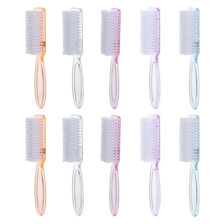 BESTONZON 10pcs Handle Grip Nail Brushes Handle Fingernail Scrub Nail Cleaning Brushes