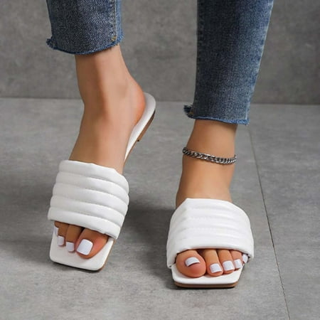 Todqot Slippers for Women- Anti-slip Casual Quick-drying Summer Square Toe Flat Beach Slippers White 43
Todqot Slippers for Women- Anti-slip Casual Quick-drying Summer Square Toe Flat Beach Slippers White 43