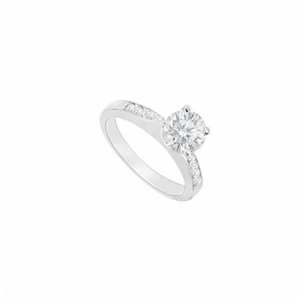 14K White Gold Diamond Engagement Ring, 0.75 CT - Size 8.5