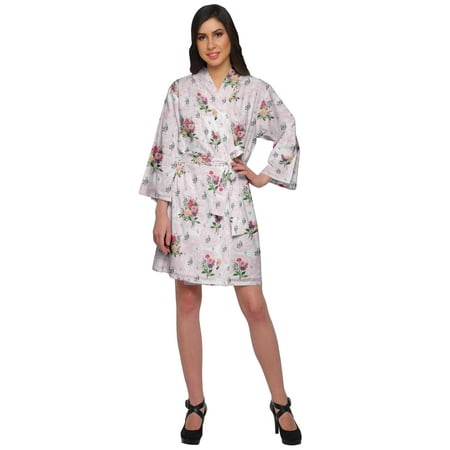 Moomaya Printed Bathrobe For Girls Kimono Bathrobes For Women Short Nightgown