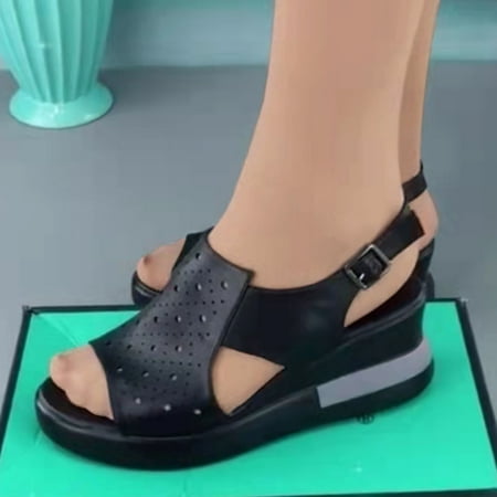 Cathalem Women’s Summer Platform Wedge Heel Sandals Comfortable Leather Sandals Peep Toe Wedges Sandals Casual Women New Size 10 Black 6.5
Cathalem Women’s Summer Platform Wedge Heel Sandals Comfortable Leather Sandals Peep Toe Wedges Sandals Casual Women New Size 10 Black 6.5