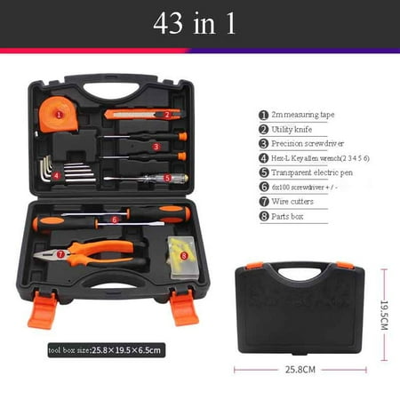 Household Tool Kit With Plastic Toolbox Portable Home Hand Kits Multi-piece Set Home Basic Repairing Tool For Furniture Automotive-A-15 pcs C
Household Tool Kit With Plastic Toolbox Portable Home Hand Kits Multi-piece Set Home Basic Repairing Tool For Furniture Automotive-A-15 pcs C
