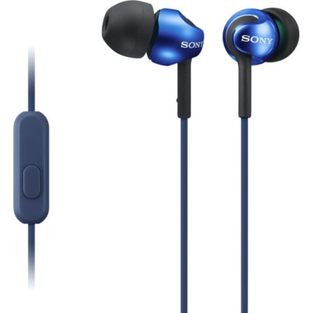Sony MDREX110AP/L Sony EX Monitor Headphones (Blue) - Stereo - Blue - Mini-phone - Wired - 16 Ohm - 5 Hz - 24 kHz - Gold Plated - Earbud - Binaural - In-ear - 3.94 ft Cable