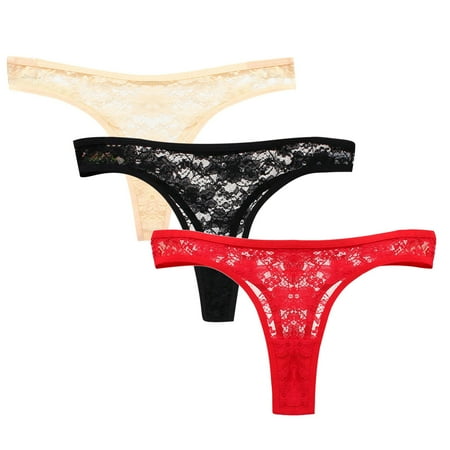 TAIAOJING Womens Cotton Briefs Lace Thong Fun Hollow Low Waist Crotch Underwear Panties Pack of 3
TAIAOJING Womens Cotton Briefs Lace Thong Fun Hollow Low Waist Crotch Underwear Panties Pack of 3