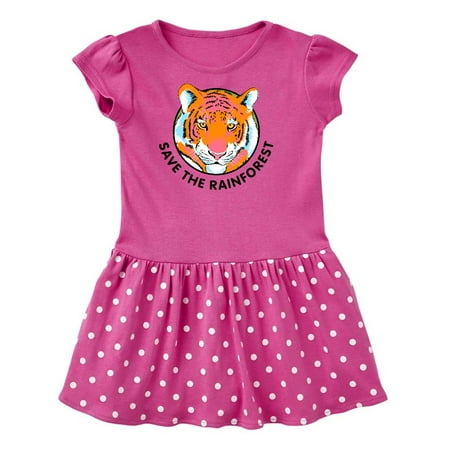 Inktastic Save the Rainforest Tiger Illustration Gift Toddler Girl Dress
