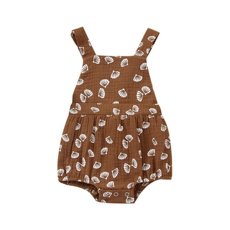 aturustex Newborn Baby Girl Summer Clothes Sleeveless Shell Printing Backless Adjustable Strap One Piece Romper Triangle Crotch Snap Bodysuit
aturustex Newborn Baby Girl Summer Clothes Sleeveless Shell Printing Backless Adjustable Strap One Piece Romper Triangle Crotch Snap Bodysuit