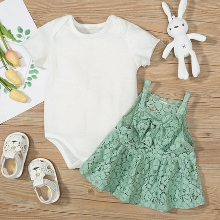 Tejiojio Girls and Toddlers Soft Cotton Clearance Toddler Baby Girls Outfits Cotton Solid Color Romper Cute Bow Lace Sling Dress
Tejiojio Girls and Toddlers Soft Cotton Clearance Toddler Baby Girls Outfits Cotton Solid Color Romper Cute Bow Lace Sling Dress