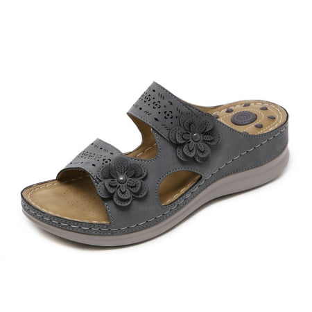 TUOBARR Casual Sandals for Women Women s Flower Massage Sandals Large Size Vintage Wedge Comfortable Slippers Ergonomic Shoes Gray
TUOBARR Casual Sandals for Women Women s Flower Massage Sandals Large Size Vintage Wedge Comfortable Slippers Ergonomic Shoes Gray