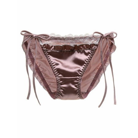 YiZYiF Womens Shiny Satin Briefs Lace Trim Lace-up Panties Underwear 
YiZYiF Womens Shiny Satin Briefs Lace Trim Lace-up Panties Underwear