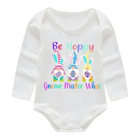 

Mikilon Infant Newborn Baby Girls Boys Easter Bunny Bodysuit Romper Casual Clothes Pajama Onesie for Baby Girls 3-6 Months White on Clearance
