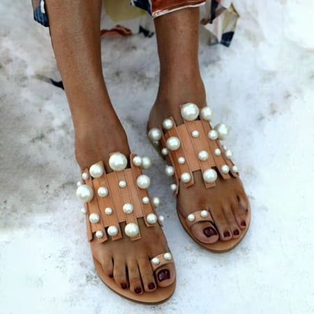 Aufmer Slippers for Women Clearance Casual Ladies Summer Fashion Flat Slippers Pearl Decoration Solid Color Casual Beach Slippers Sandals
Aufmer Slippers for Women Clearance Casual Ladies Summer Fashion Flat Slippers Pearl Decoration Solid Color Casual Beach Slippers Sandals
