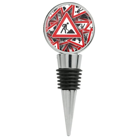 Men At Work Road Sign Construction Wine Stopper