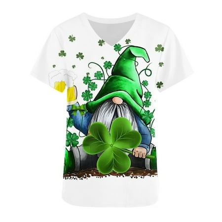 SOOMLON St. Patrick s Day Scrub Tops Women s V-Neck Medical Cute Scrub Stretch Workwear Tops Green Shamrock Workwear Tops St Patrick Day Shirts Short Sleeve V Neck Shirt With Pocket White XL
SOOMLON St. Patrick s Day Scrub Tops Women s V-Neck Medical Cute Scrub Stretch Workwear Tops Green Shamrock Workwear Tops St Patrick Day Shirts Short Sleeve V Neck Shirt With Pocket White XL