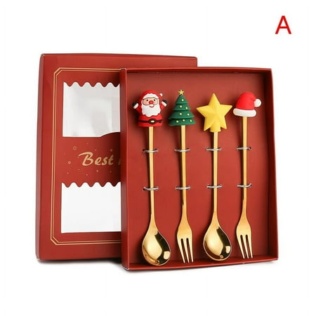 4PCS6PCS Christmas Gift Cutlery Spoon Fork Set Elk Tree Dessert Spoon Fruit Fork
4PCS6PCS Christmas Gift Cutlery Spoon Fork Set Elk Tree Dessert Spoon Fruit Fork
