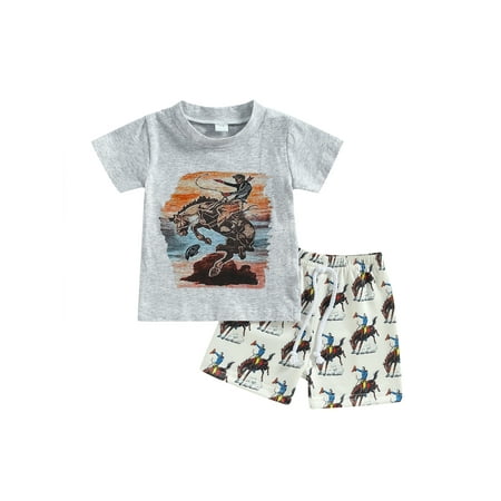 Western Baby Boy Clothes Letter Cow Print Short Sleeve T-Shirt Tops Jogger Shorts Cowboy Summer Clothes
Western Baby Boy Clothes Letter Cow Print Short Sleeve T-Shirt Tops Jogger Shorts Cowboy Summer Clothes
