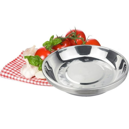Stainless Steel Plates Food Container 6.7*0.87Inch