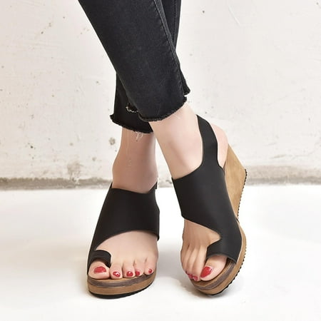 Xysaqa Womens Summer Orthopedic Wedge Sandals Toe Separation Shoes Bunion Correction Flat Slipper Casual Buckle Strap Sandals (Black)
Xysaqa Womens Summer Orthopedic Wedge Sandals Toe Separation Shoes Bunion Correction Flat Slipper Casual Buckle Strap Sandals (Black)