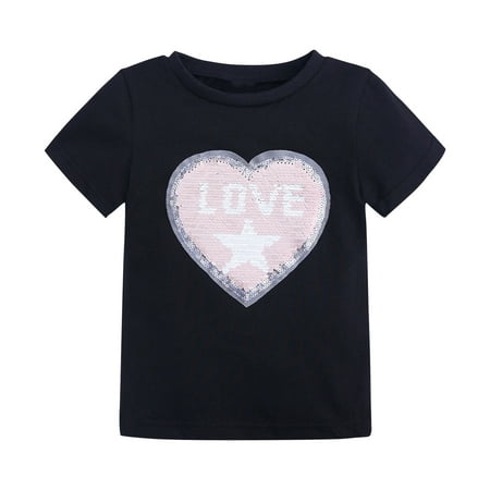 Odeerbi Baby Boy Girl Clothes Toddler Outfit Fashion Cotton Funny Discoloration Flip Heart Sequins Pattern Top T-shirt Black
Odeerbi Baby Boy Girl Clothes Toddler Outfit Fashion Cotton Funny Discoloration Flip Heart Sequins Pattern Top T-shirt Black