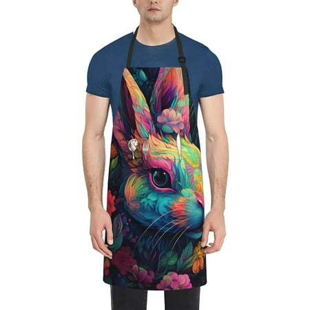 Lukts Colorful Patterned Rabbit Pattern Kitchen Cooking Aprons Adjustable Bib Soft Chef Apron with 2 Pockets for Men Women
Lukts Colorful Patterned Rabbit Pattern Kitchen Cooking Aprons Adjustable Bib Soft Chef Apron with 2 Pockets for Men Women