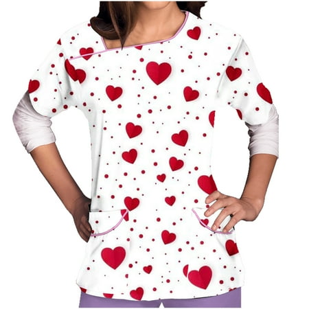 Stamzod Women Scrubs Top Clearance Fashion New Valentine S Day Love Print V-Neck Short Sleeve Pocket T-Shirts Women S Working Uniform With Two Pockets
Stamzod Women Scrubs Top Clearance Fashion New Valentine S Day Love Print V-Neck Short Sleeve Pocket T-Shirts Women S Working Uniform With Two Pockets