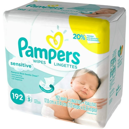 Pampers Baby Wipes, Sensitive, 1X Pop-Top, 56 Count. Your babys delicate skin deserves our best skin protection. As the #1 choice of hospitals, Pampers Sensitive wipes are clinically proven gentler than cleaning with water and washcloth alonewhile Pampers unique pH balancing formula is specially designed to protect your babys delicate skin.
