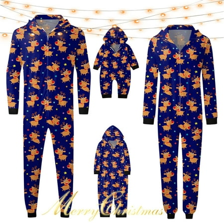 

LEEy-world Christmas Pjs Unisex Babies Toddlers And Kids Snug-Fit Cotton Pajama Sleepwear Sets Dark Blue 8