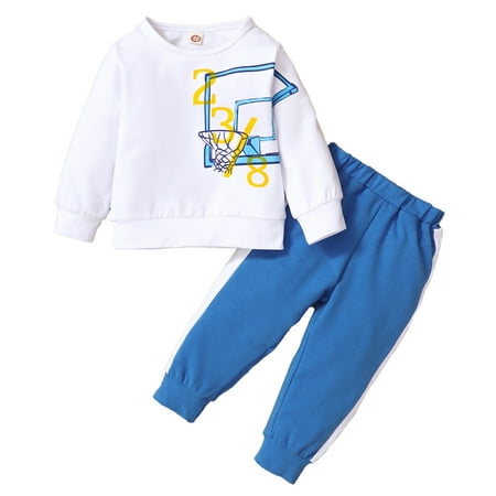 Kucnuzki 12 Months Baby Boy Winter Outfits Pants Sets 18 Months Long Sleeve Cool Basketball Stands Prints Cozy PulloverTops Elastic Cozy Pants 2PCS Set White
Kucnuzki 12 Months Baby Boy Winter Outfits Pants Sets 18 Months Long Sleeve Cool Basketball Stands Prints Cozy PulloverTops Elastic Cozy Pants 2PCS Set White